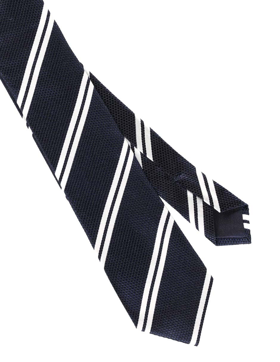 Corbata regular de seda estampado a rayas para hombre 3