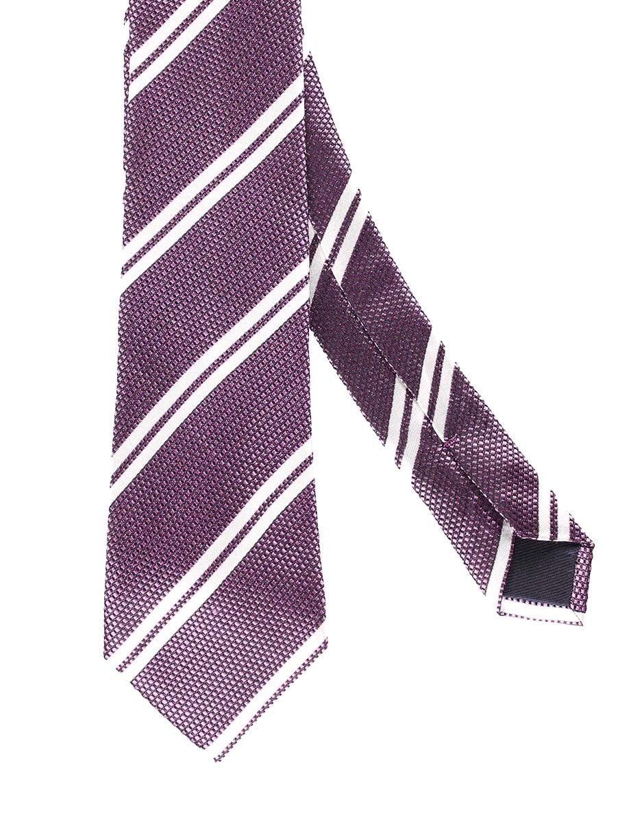 Corbata regular de seda estampado a rayas para hombre