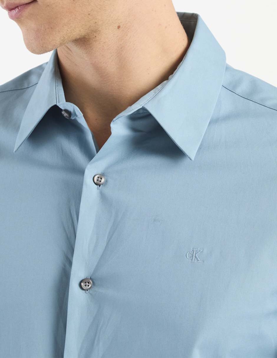 Camisa de vestir de algodón manga larga para hombre 4