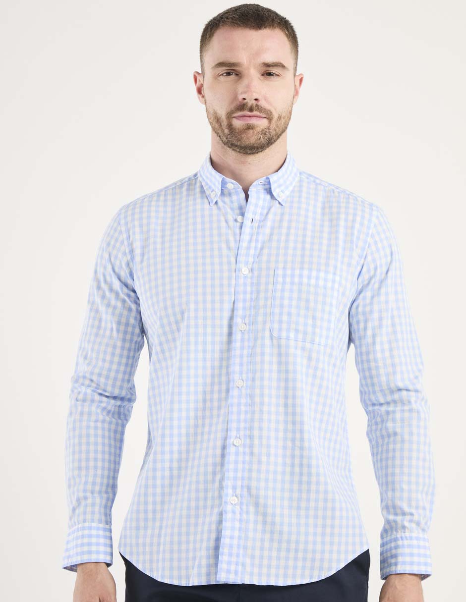 Camisa casual de algodón manga larga para hombre Camisa casual de algodón manga larga para hombre