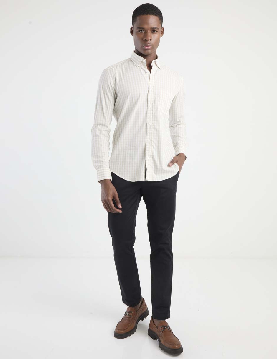 Camisa casual de algodón manga larga para hombre 3