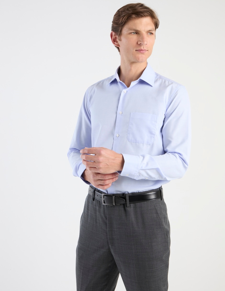 Camisa de vestir de algodón manga larga para hombre