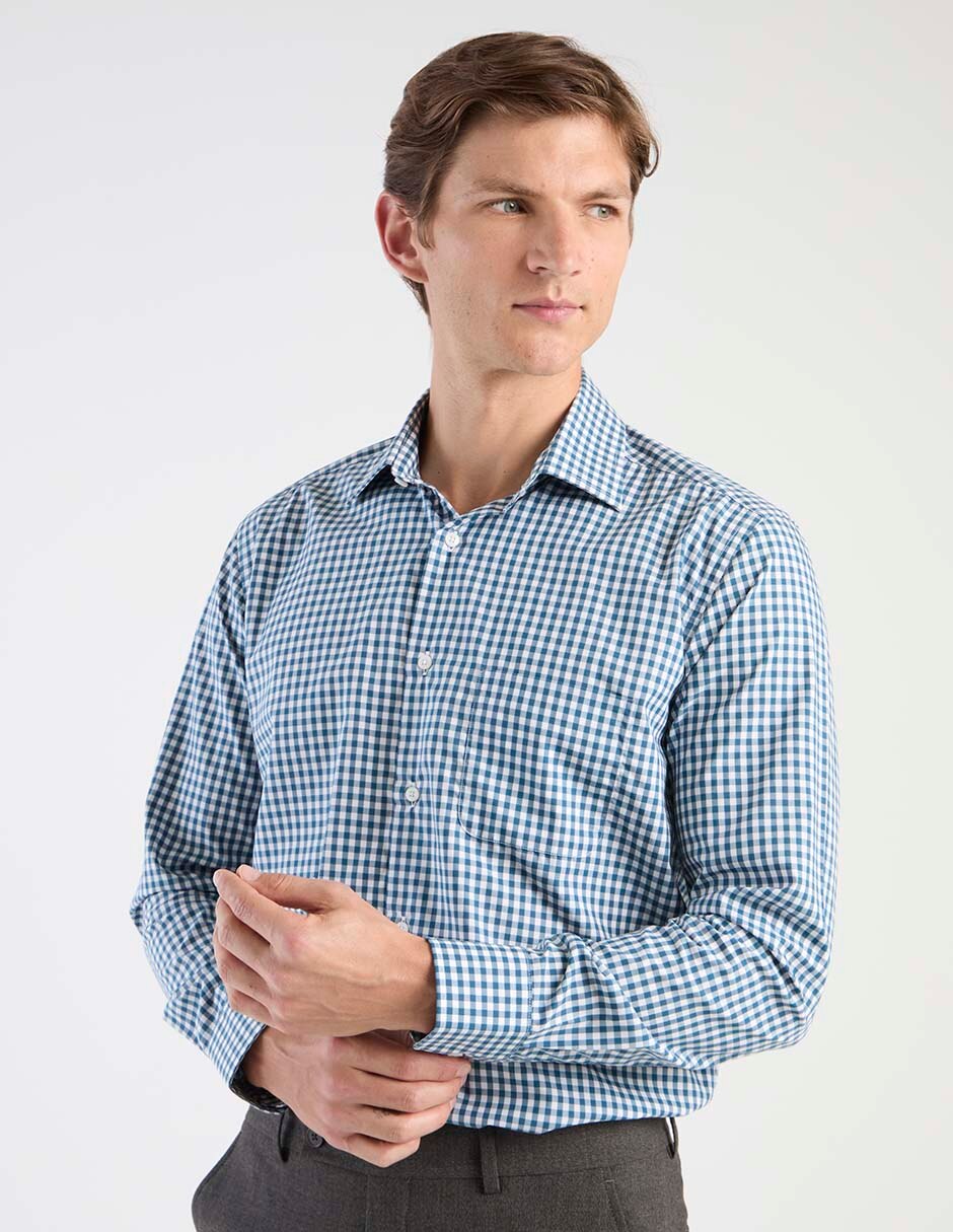 Camisa casual de algodón manga larga para hombre
