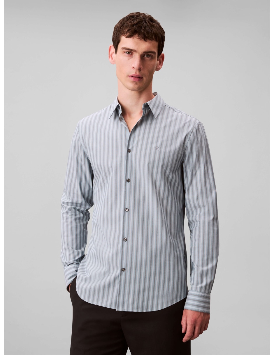 Camisa casual de algodón manga larga para hombre