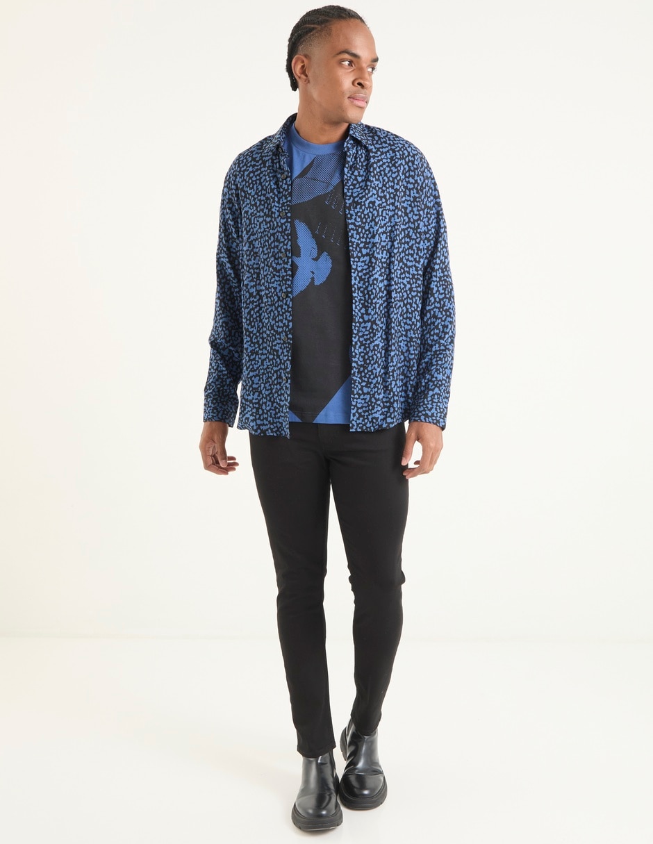 Jeans super skinny lavado obscuro para hombre 3