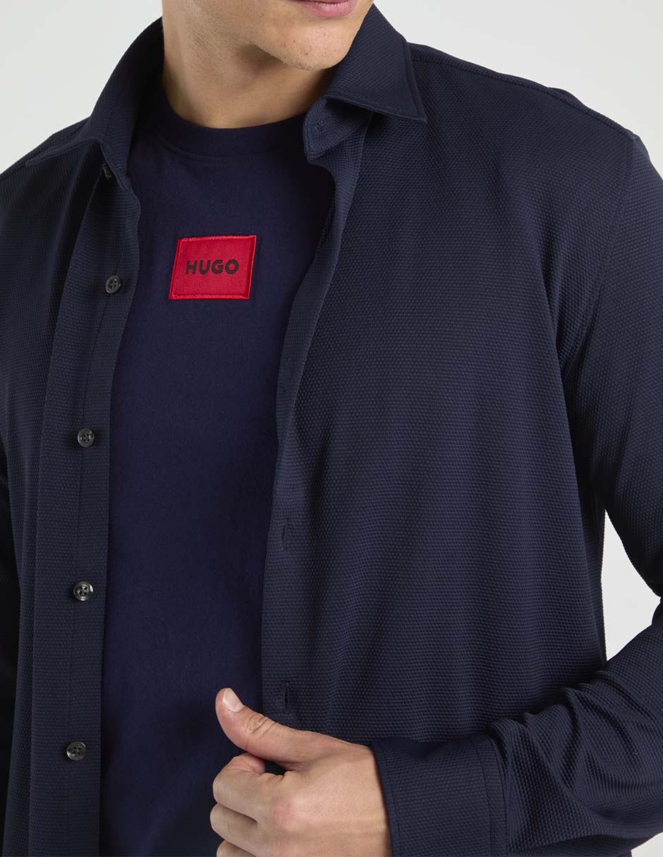 Sobrecamisa casual manga larga para hombre 4