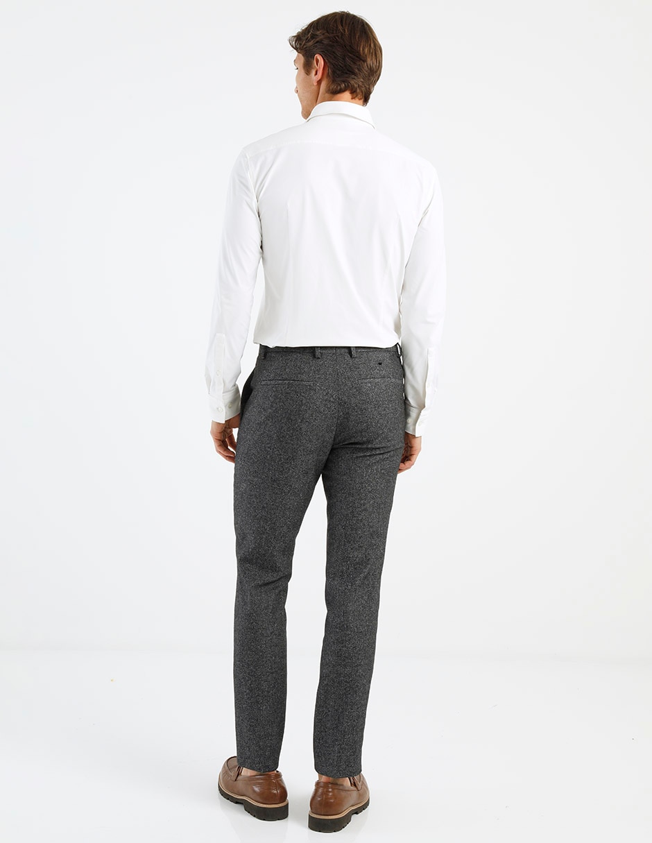 Pantalón de vestir slim de lana para hombre 2