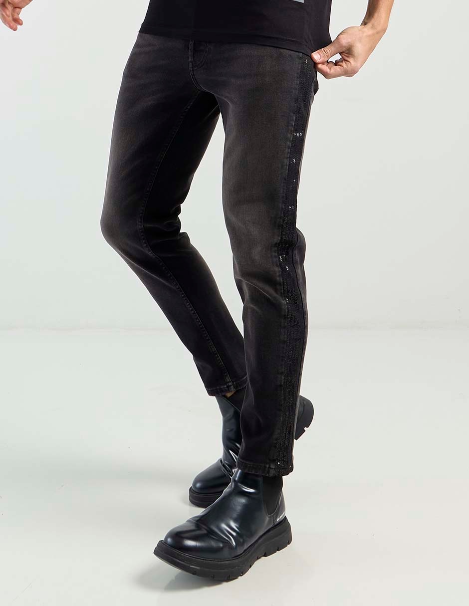 Jeans straight deslavado para hombre 2