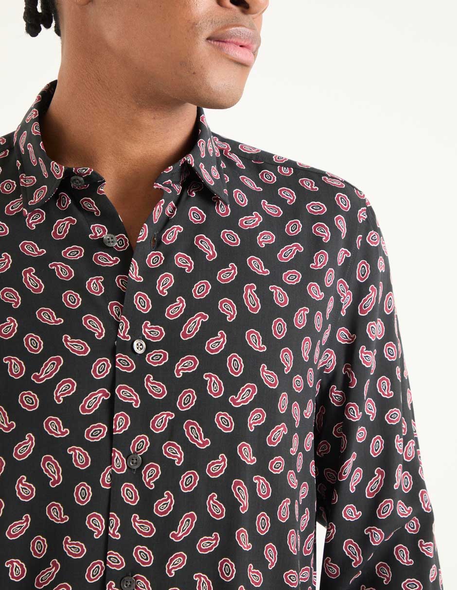 Camisa casual manga larga para hombre 4