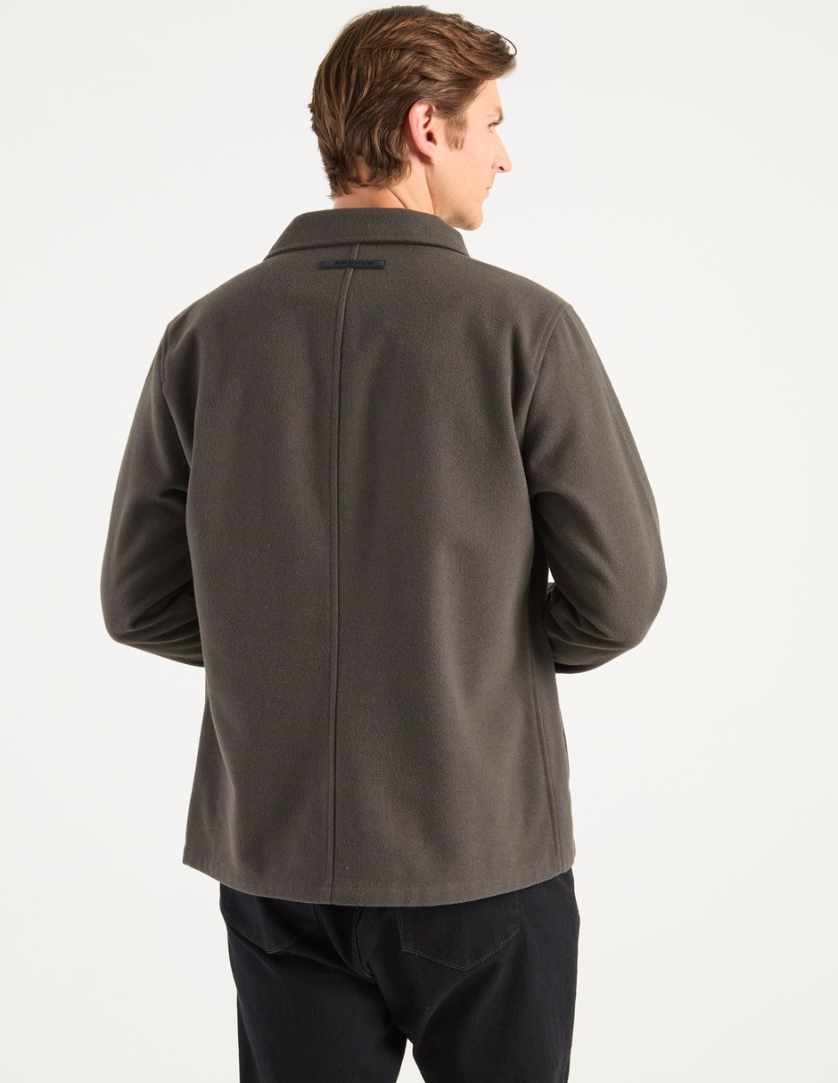 Sobrecamisa casual de poliéster manga larga para hombre 2