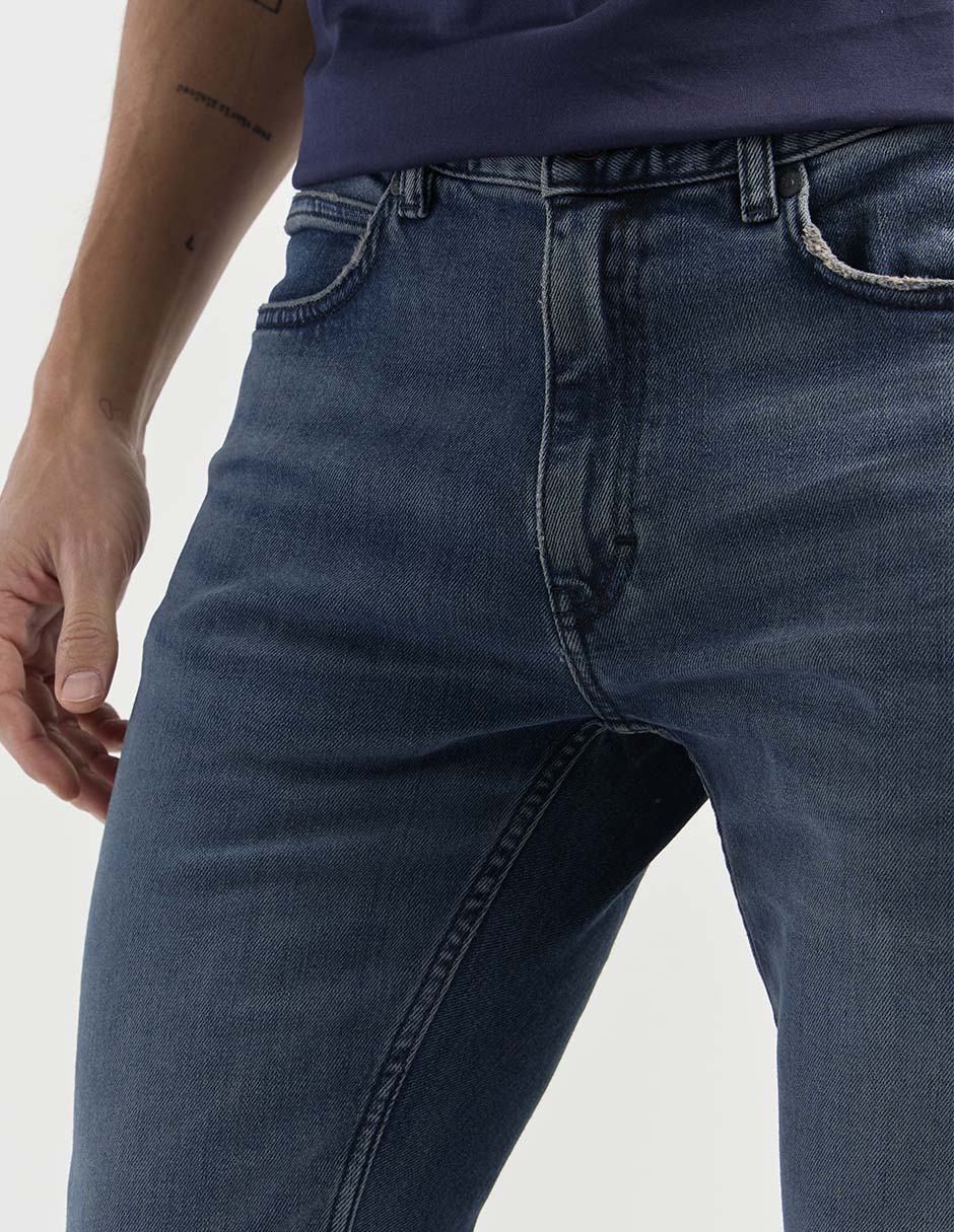 Jeans skinny lavado medio para hombre 5