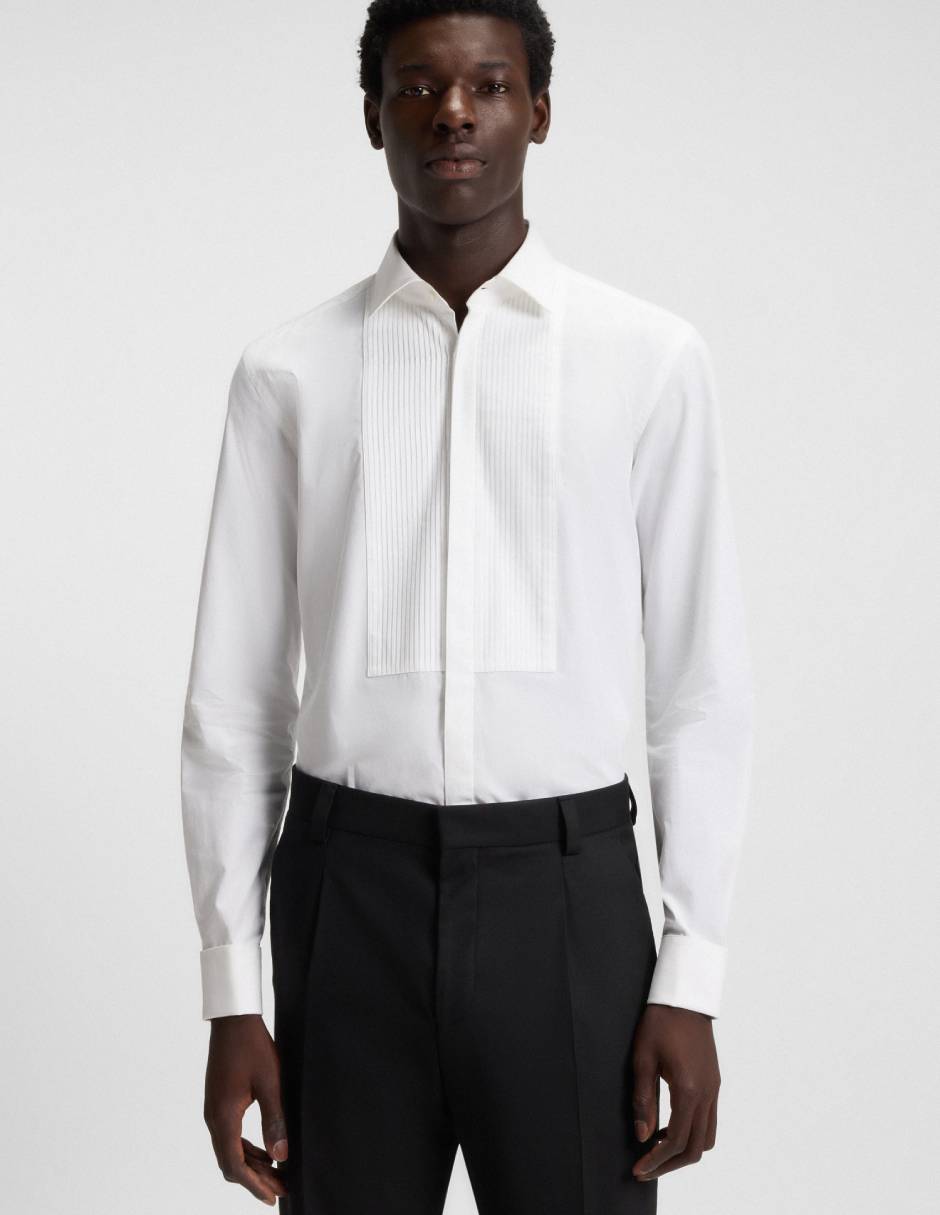 Camisa de vestir de algodón manga larga para hombre Camisa de vestir de algodón manga larga para hombre