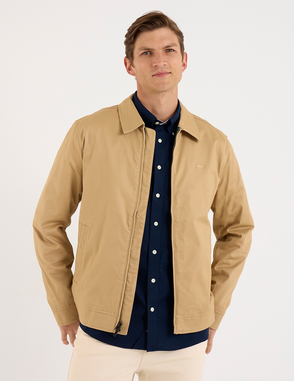 Chamarra bomber de algodón con bolsillos para hombre Chamarra bomber de algodón con bolsillos para hombre