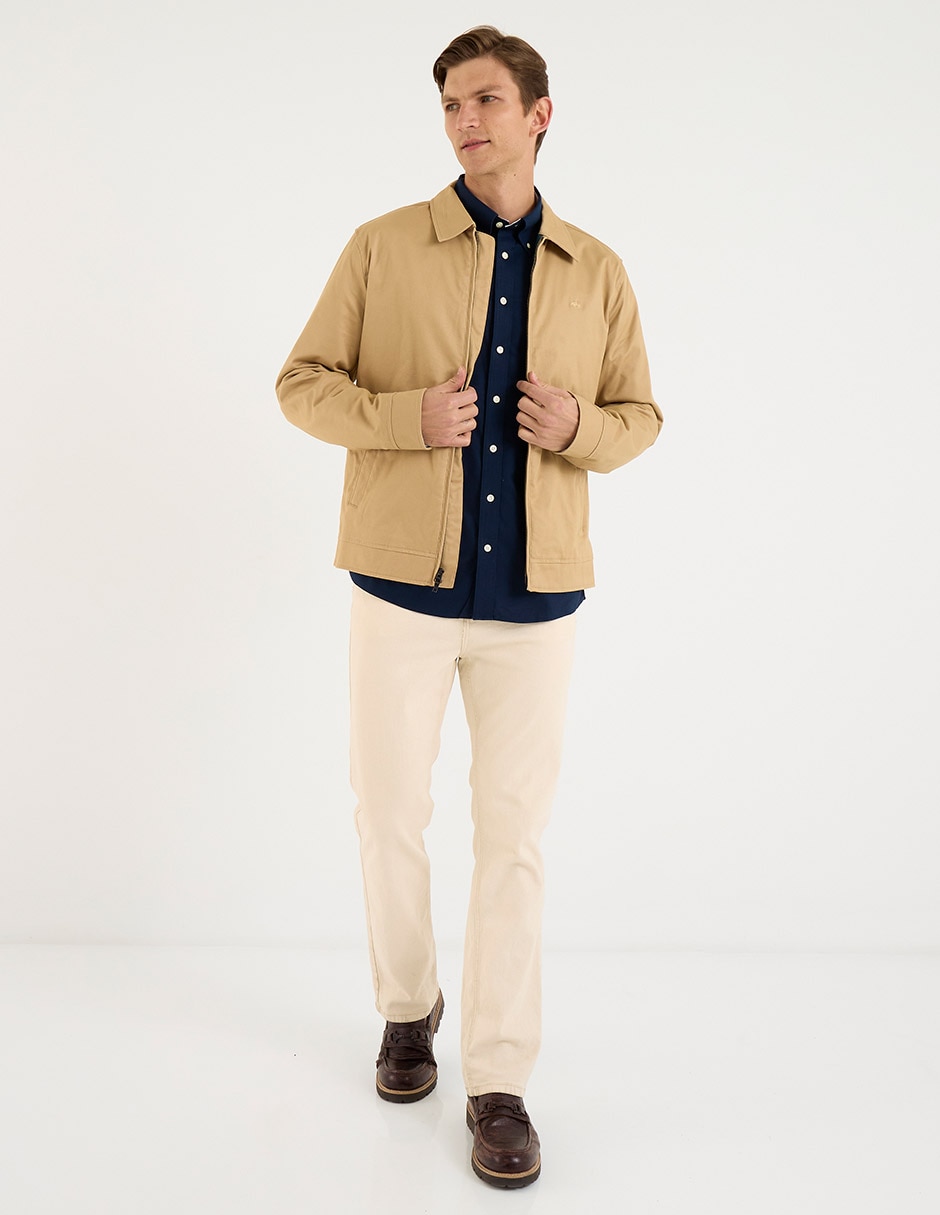 Chamarra bomber de algodón con bolsillos para hombre 3