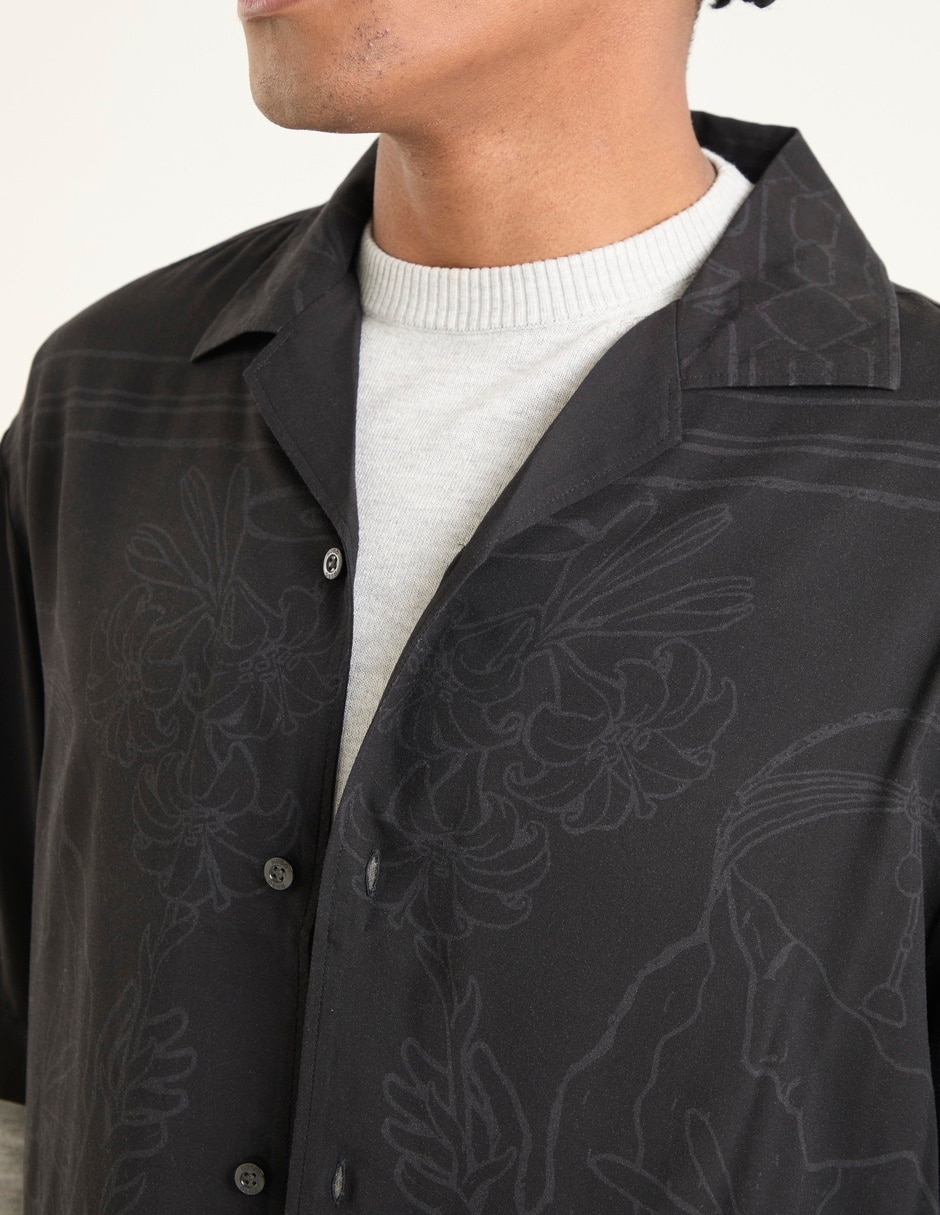 Sobrecamisa casual manga corta para hombre 4