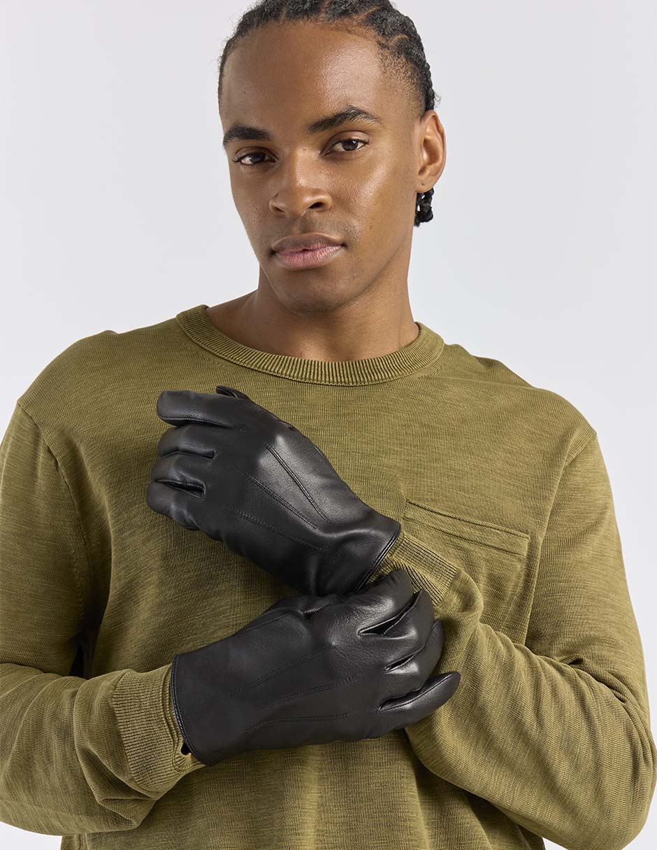 Guantes de invierno de piel para hombre 4