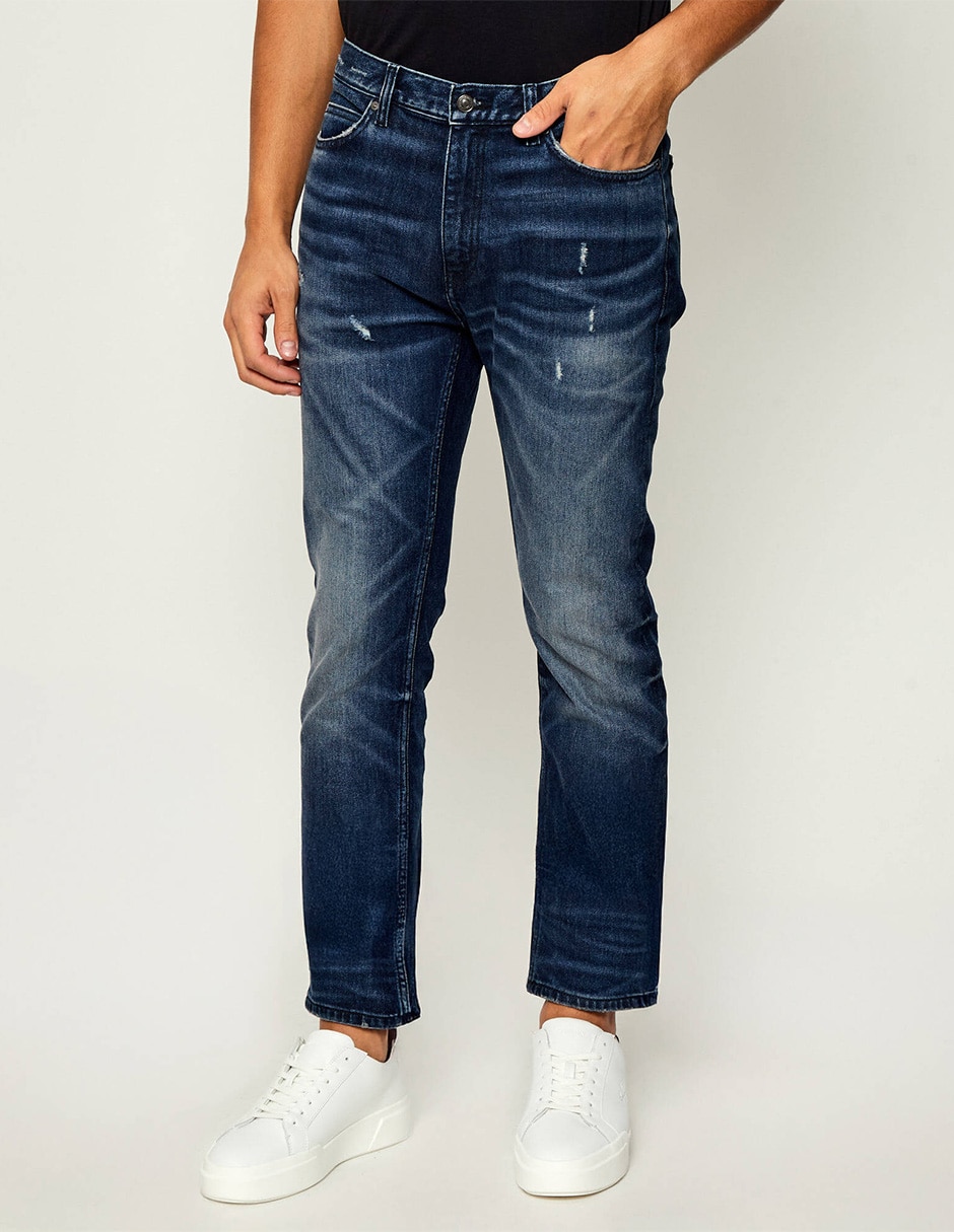 Jeans slim lavado stone wash para hombre