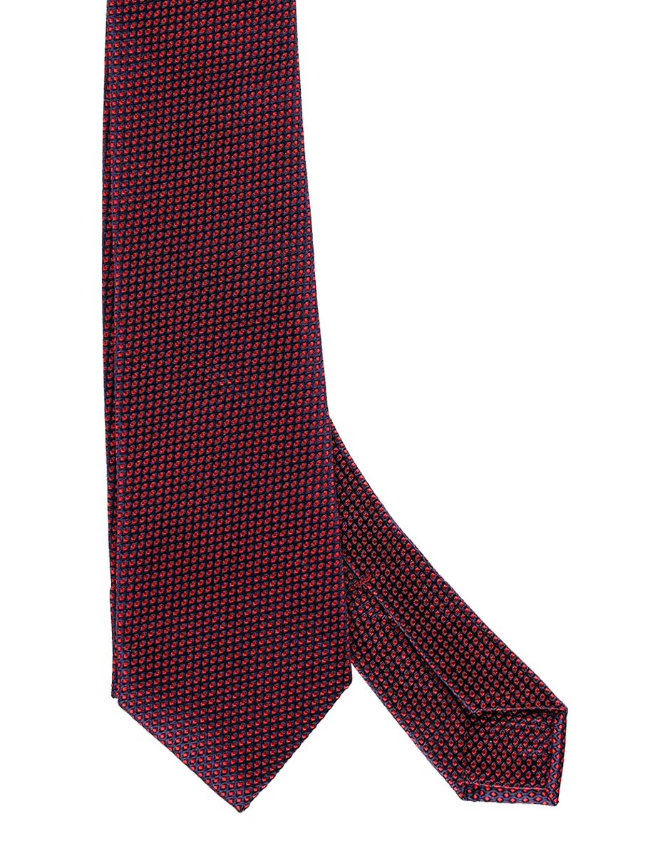 Corbata regular de seda estampado rombos para hombre