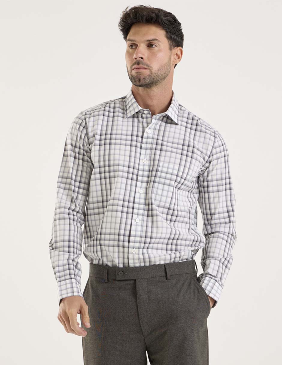 Camisa casual de algodón manga larga para hombre