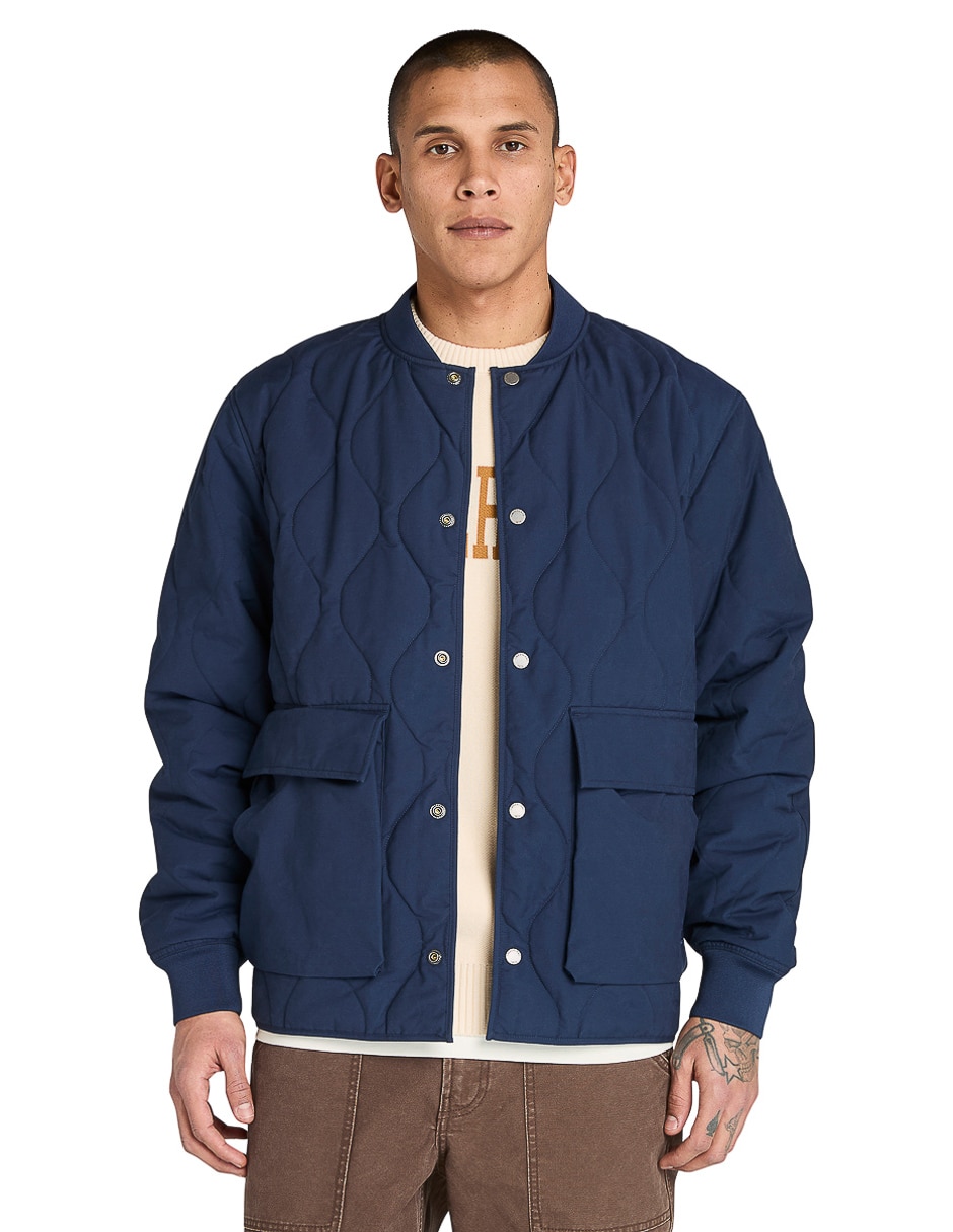 Chamarra bomber impermeable con bolsillos para hombre