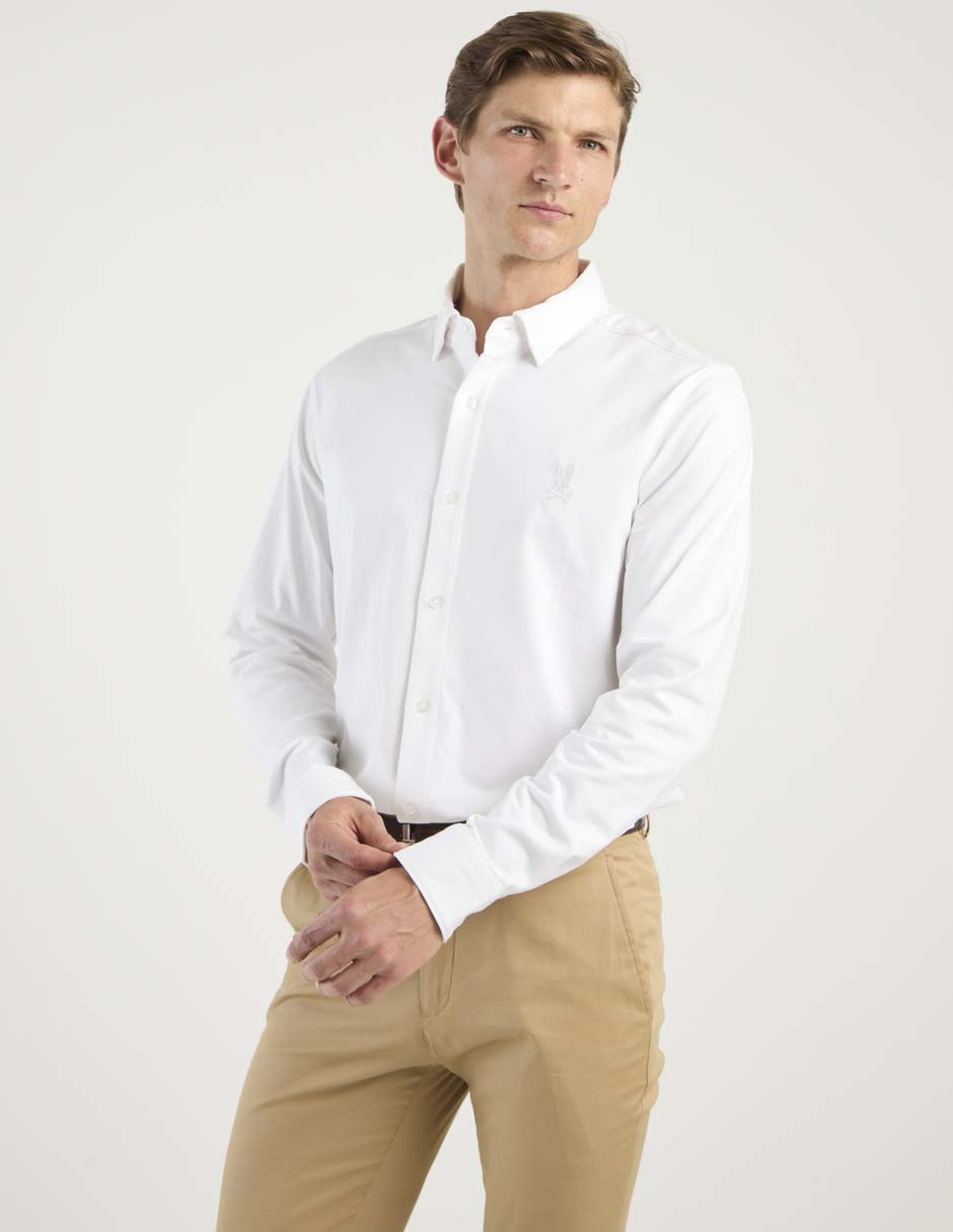Camisa casual de algodón manga larga para hombre