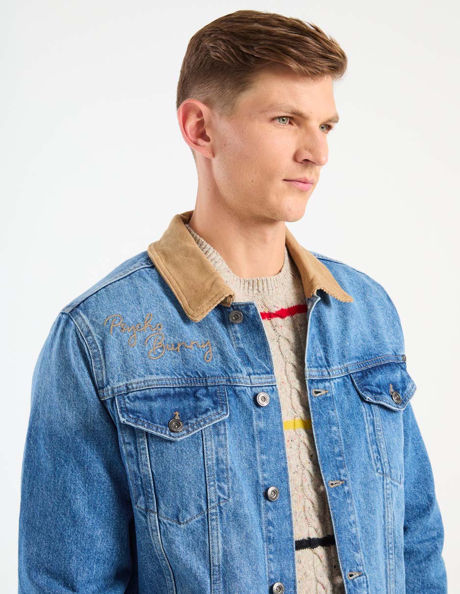 Chamarra denim de mezclilla con bolsillos para hombre 4