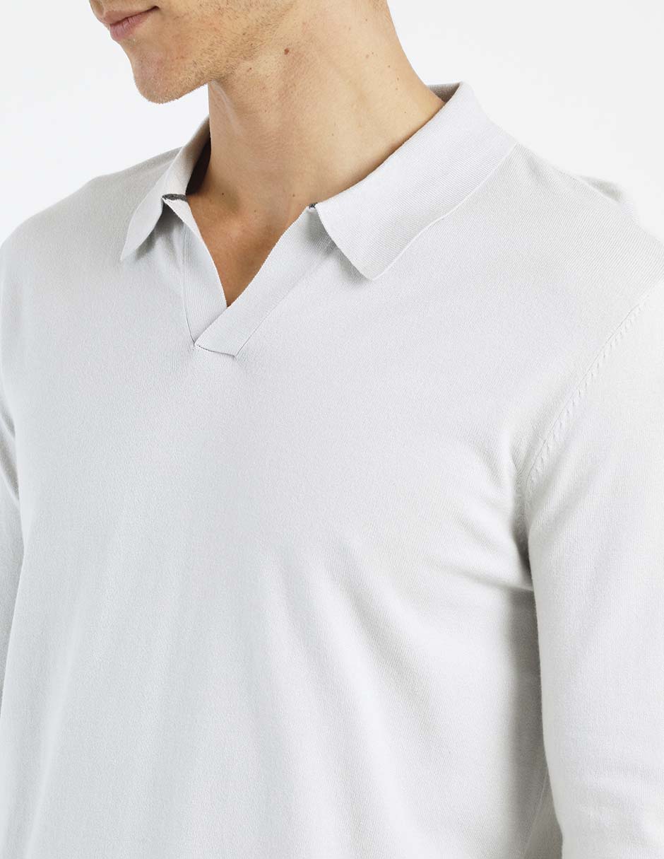 Suéter cuello polo para hombre 4