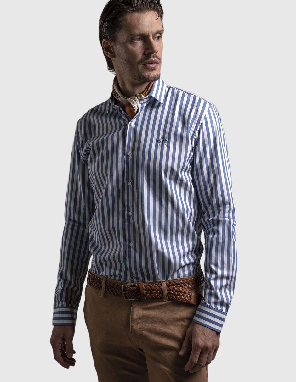 Camisa casual de algodón manga larga para hombre