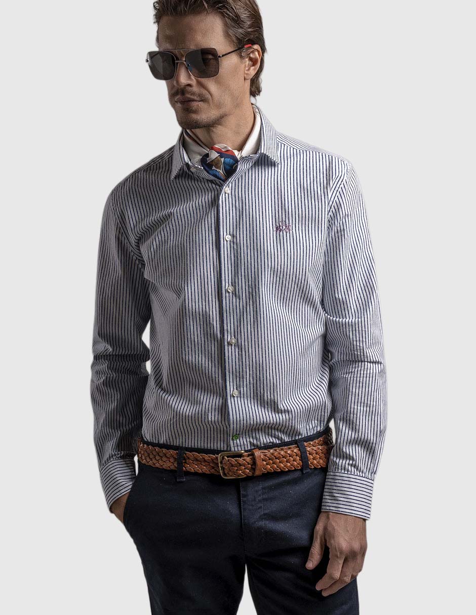 Camisa casual de algodón manga larga para hombre Camisa casual de algodón manga larga para hombre