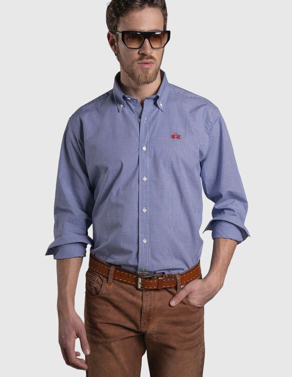Camisa casual de algodón manga larga para hombre Camisa casual de algodón manga larga para hombre