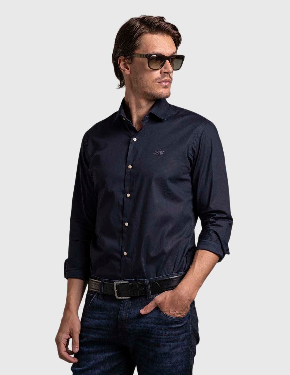 Camisa business casual de algodón manga larga para hombre Camisa business casual de algodón manga larga para hombre