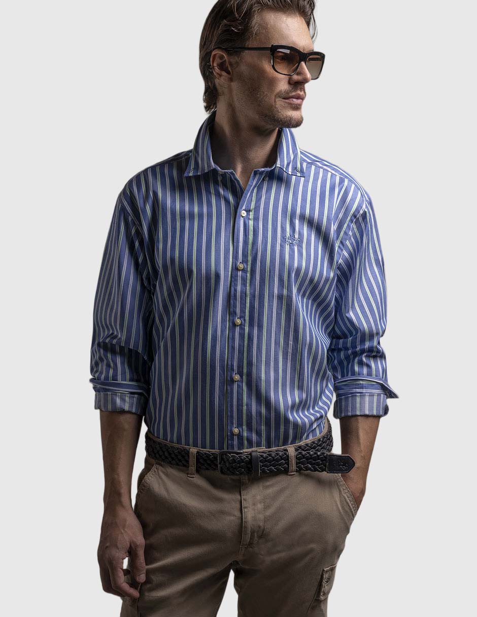 Camisa casual manga larga para hombre