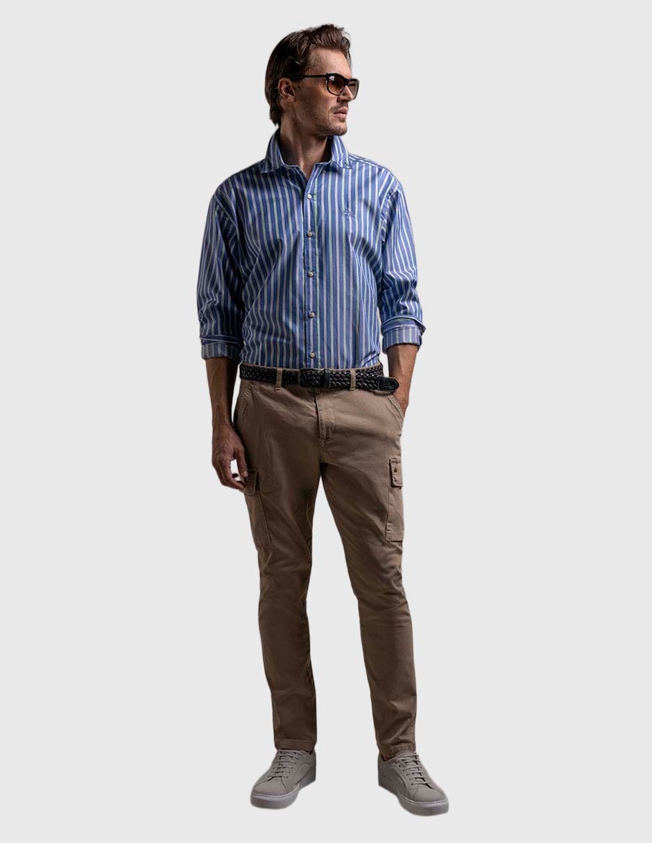 Camisa casual manga larga para hombre 4