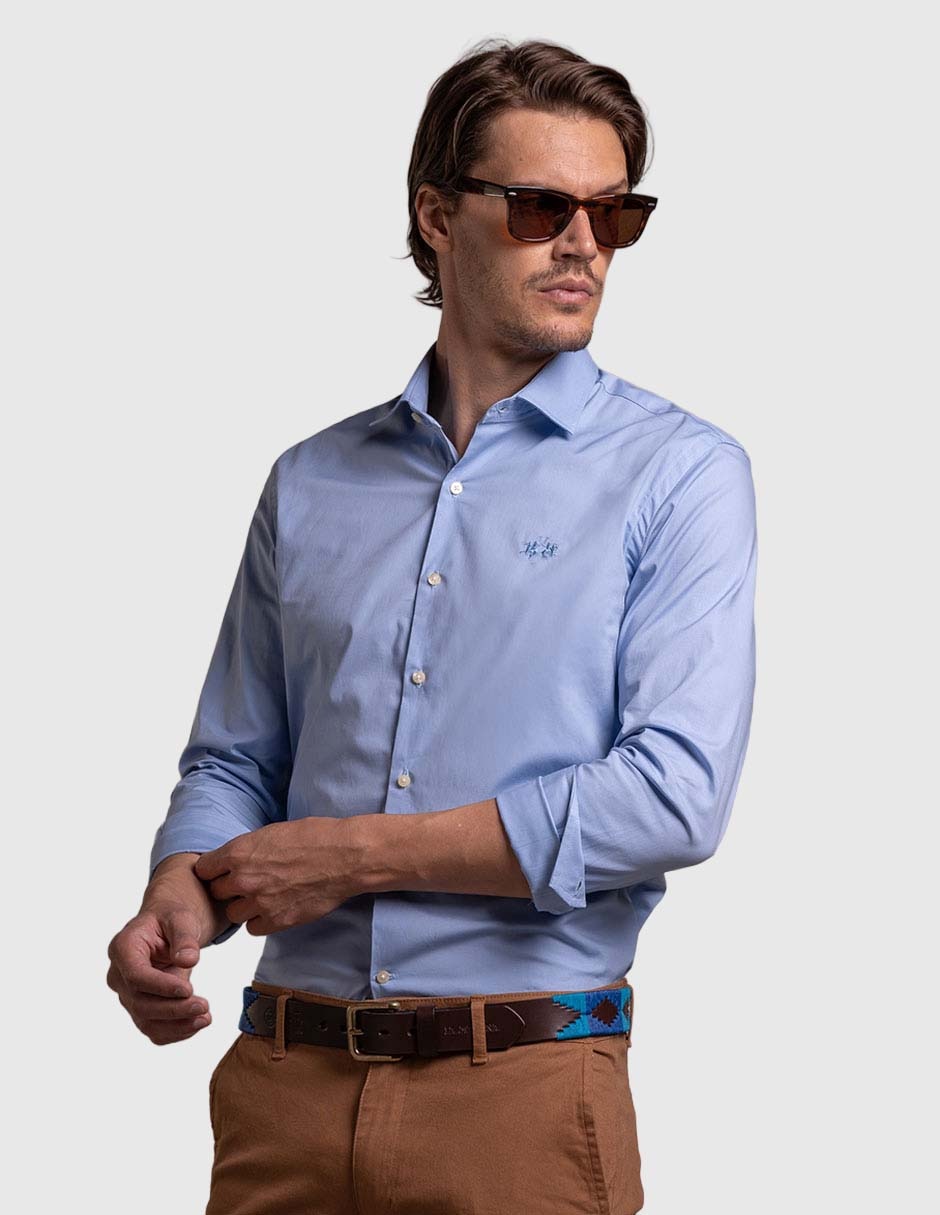 Camisa business casual de algodón manga larga para hombre Camisa business casual de algodón manga larga para hombre