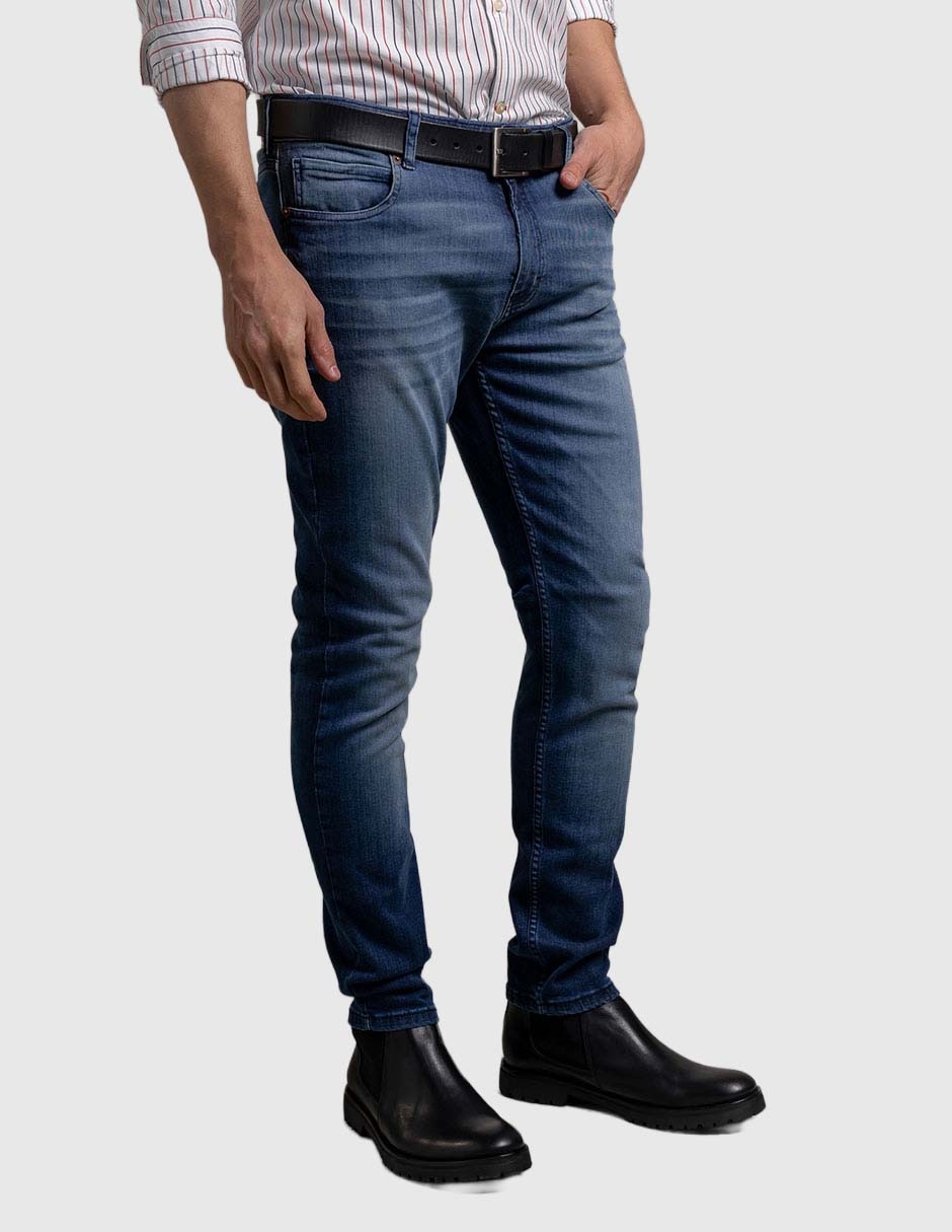 Jeans skinny deslavado para hombre