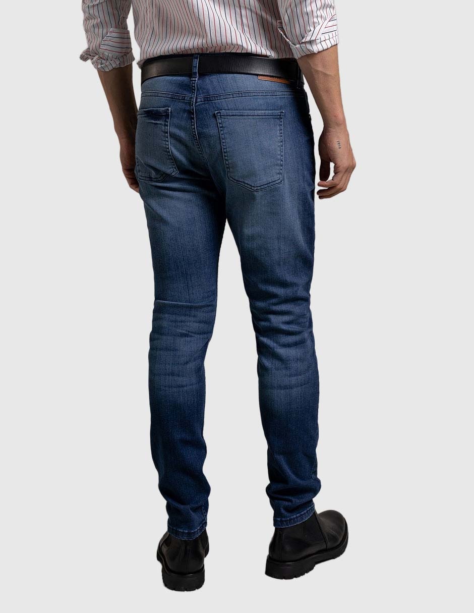 Jeans skinny deslavado para hombre 2