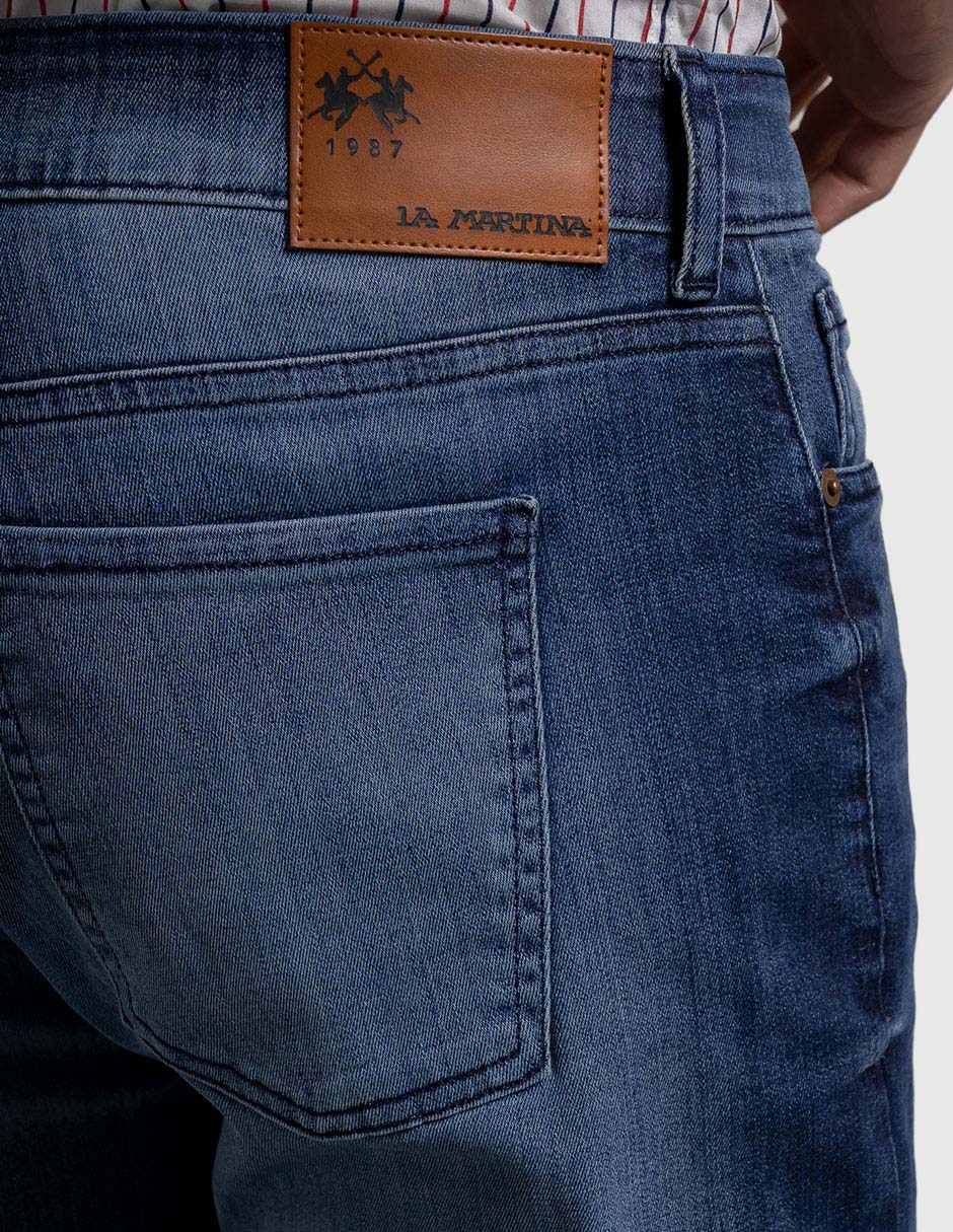 Jeans skinny deslavado para hombre 3