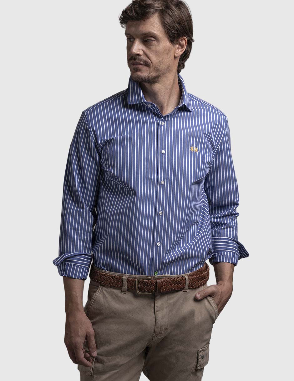 Camisa business casual de algodón manga larga para hombre Camisa business casual de algodón manga larga para hombre