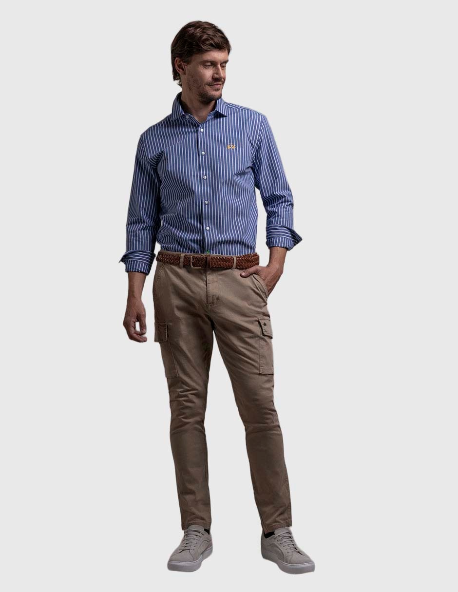 Camisa business casual de algodón manga larga para hombre 3