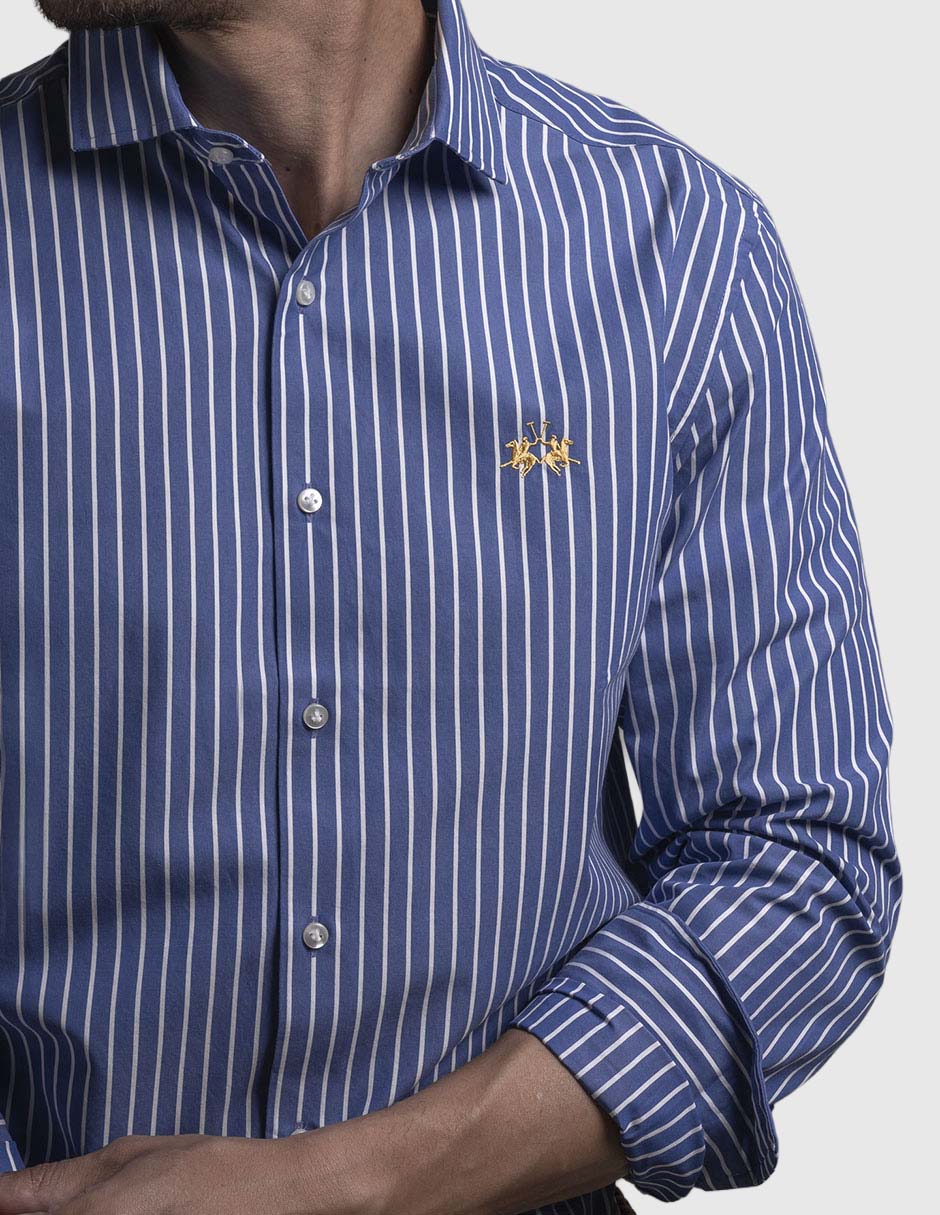 Camisa business casual de algodón manga larga para hombre 4