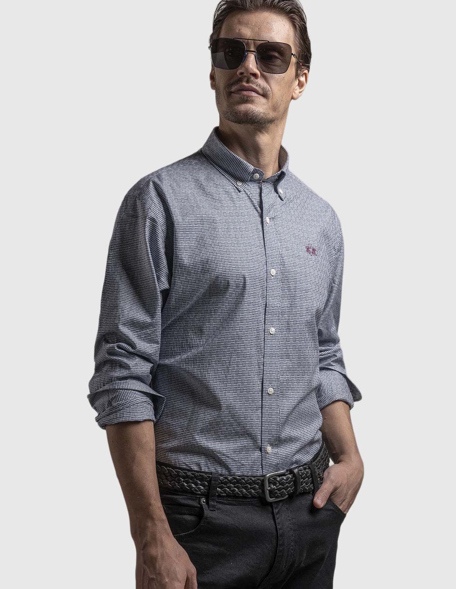 Camisa casual de algodón manga larga para hombre Camisa casual de algodón manga larga para hombre