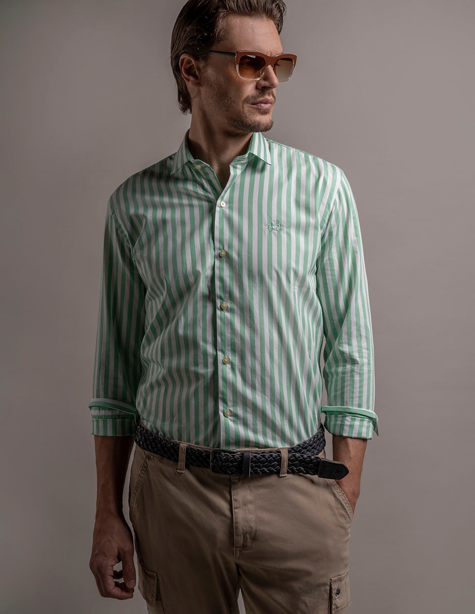 Camisa casual de algodón manga larga para hombre Camisa casual de algodón manga larga para hombre