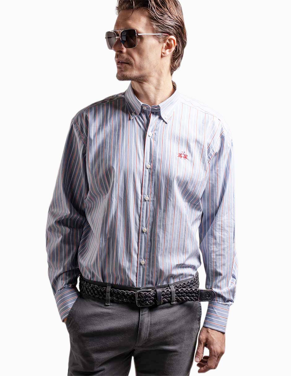 Camisa casual de algodón manga larga para hombre