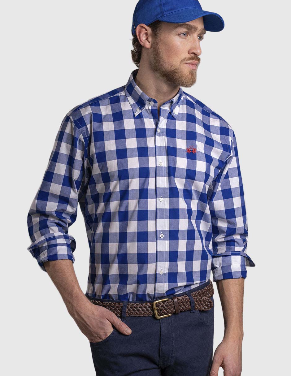 Camisa casual de algodón manga larga para hombre Camisa casual de algodón manga larga para hombre