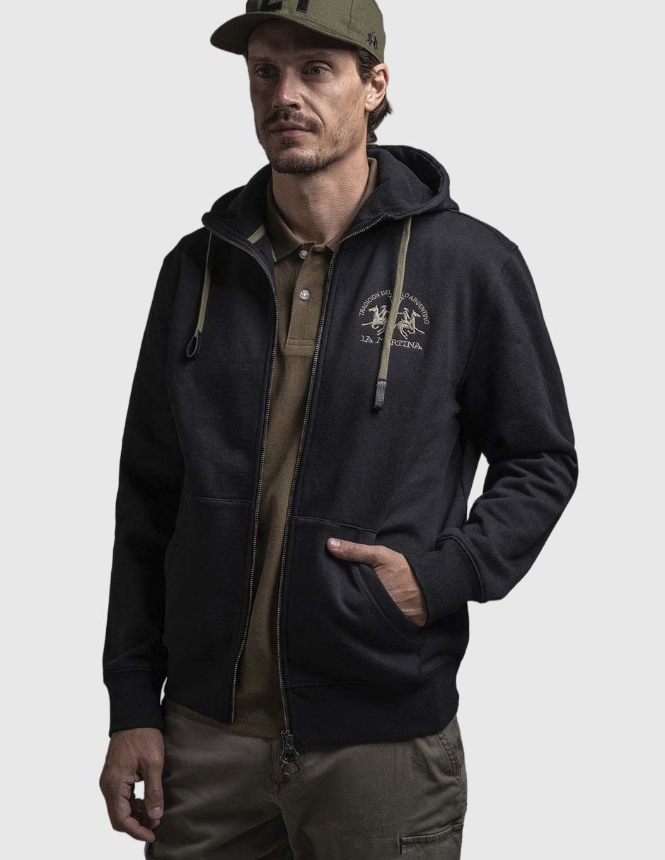 Chamarra casual con capucha y bolsas para hombre Chamarra casual con capucha y bolsas para hombre