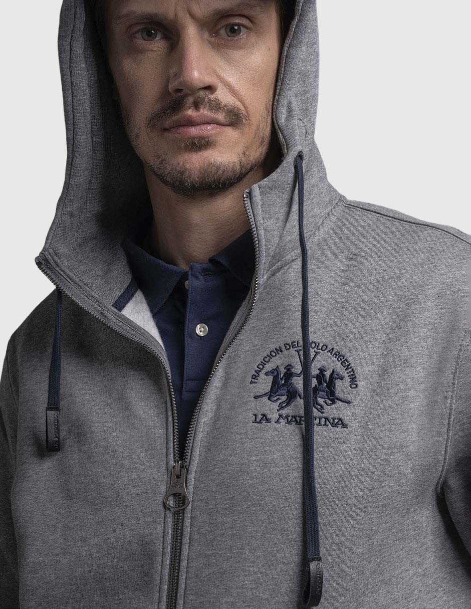 Chamarra casual con capucha y bolsas para hombre 2