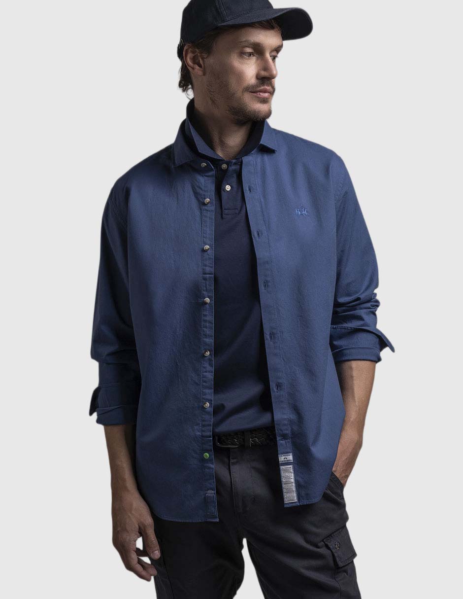 Camisa casual manga larga para hombre