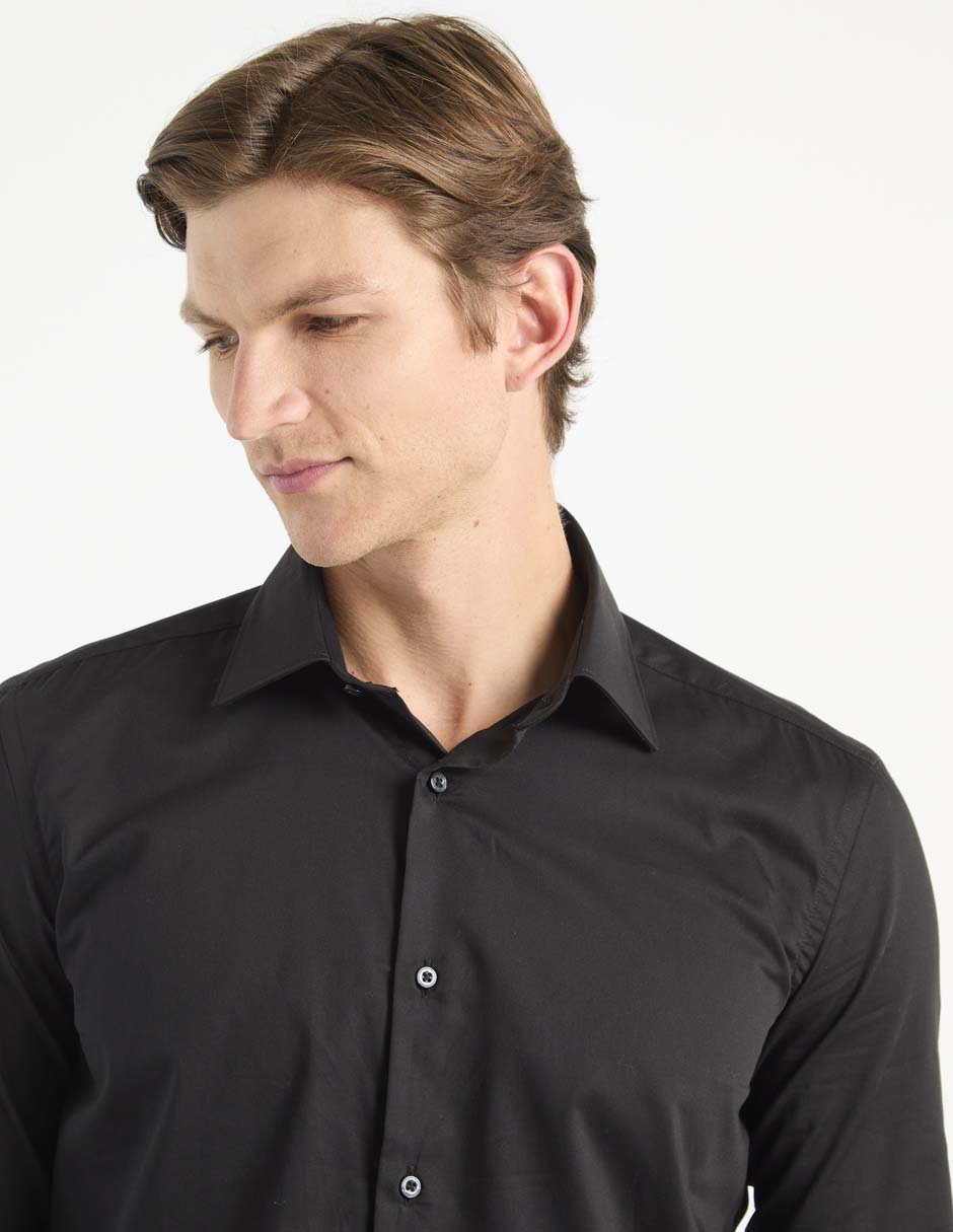 Camisa de vestir de algodón manga larga para hombre 4