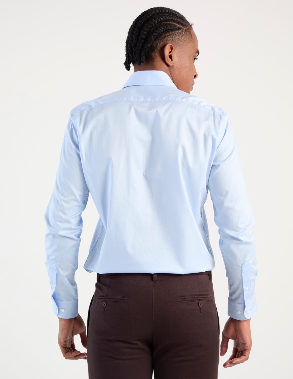 Camisa de vestir de algodón manga larga para hombre 2