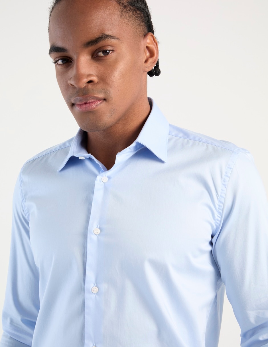 Camisa de vestir de algodón manga larga para hombre 4